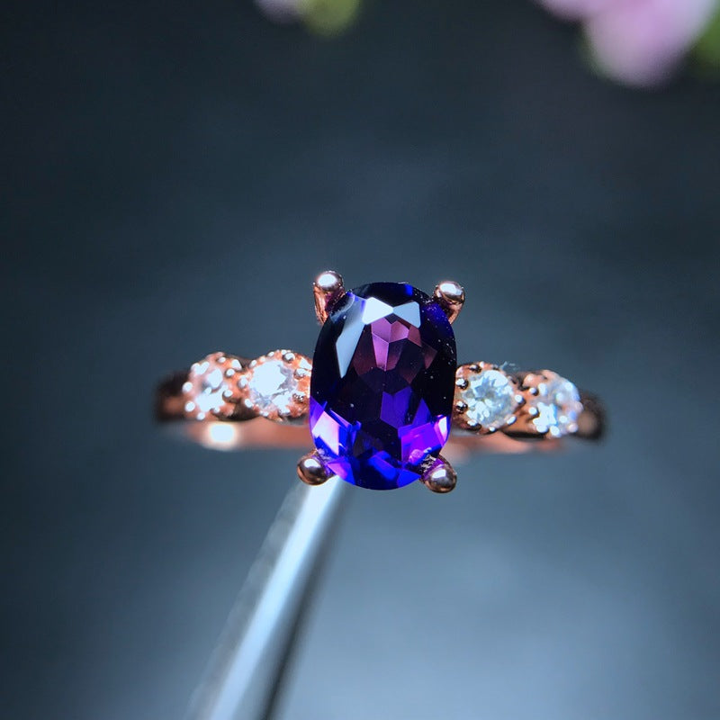 Bague « Floral Natural » en améthyste - Argent sterling 925 - Delb Store 