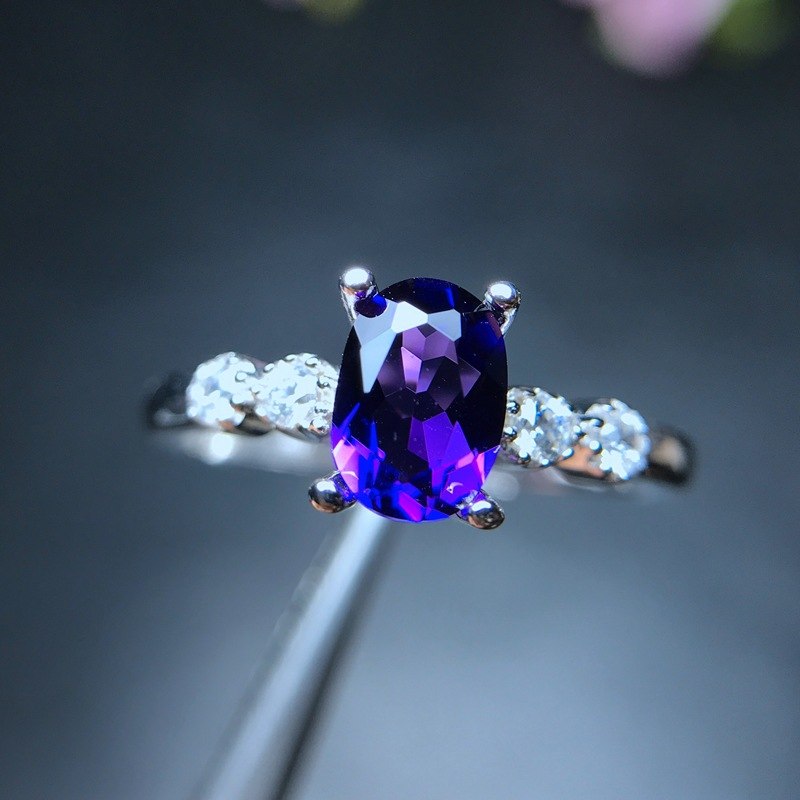 Bague « Floral Natural » en améthyste - Argent sterling 925 - Delb Store 
