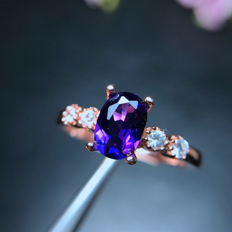 Bague « Floral Natural » en améthyste - Argent sterling 925 - Delb Store 